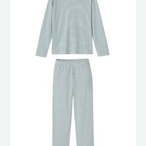 LAKE Women's Striped Pajama Set - GREEN PIMA COTTON